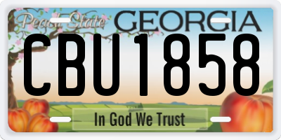 GA license plate CBU1858