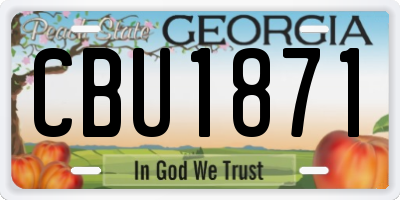 GA license plate CBU1871
