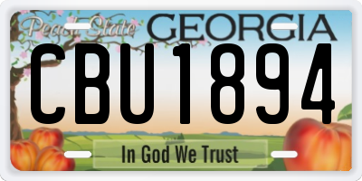 GA license plate CBU1894