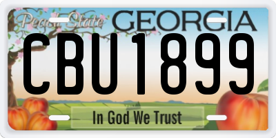 GA license plate CBU1899