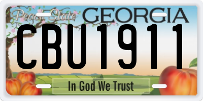 GA license plate CBU1911