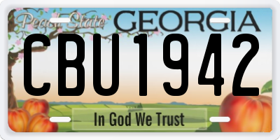 GA license plate CBU1942