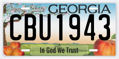 GA license plate CBU1943
