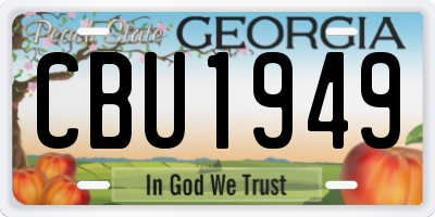 GA license plate CBU1949