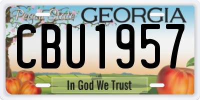 GA license plate CBU1957