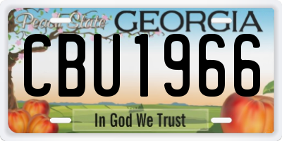 GA license plate CBU1966