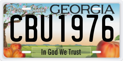GA license plate CBU1976