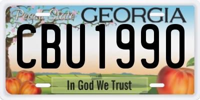 GA license plate CBU1990