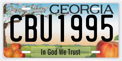 GA license plate CBU1995