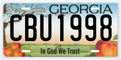 GA license plate CBU1998