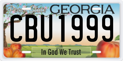 GA license plate CBU1999