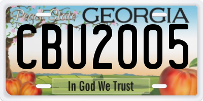 GA license plate CBU2005