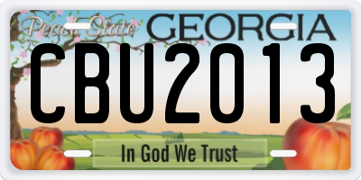 GA license plate CBU2013