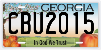 GA license plate CBU2015
