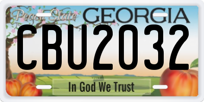 GA license plate CBU2032