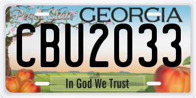 GA license plate CBU2033