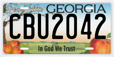 GA license plate CBU2042