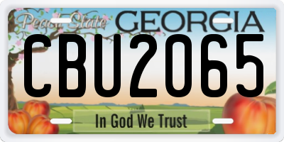 GA license plate CBU2065