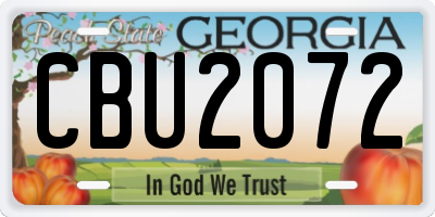 GA license plate CBU2072