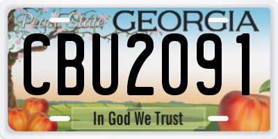 GA license plate CBU2091