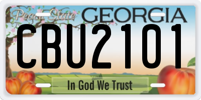 GA license plate CBU2101