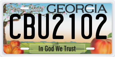 GA license plate CBU2102