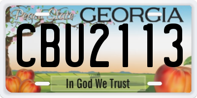GA license plate CBU2113