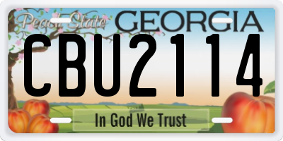 GA license plate CBU2114