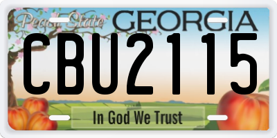 GA license plate CBU2115