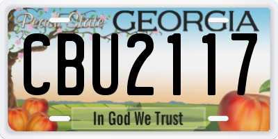 GA license plate CBU2117