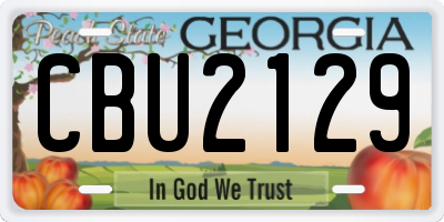 GA license plate CBU2129
