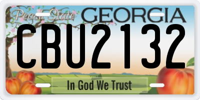 GA license plate CBU2132