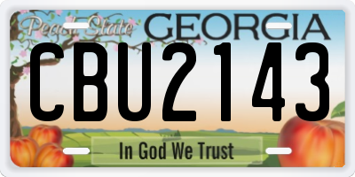 GA license plate CBU2143