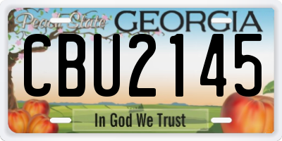 GA license plate CBU2145