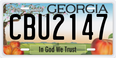 GA license plate CBU2147
