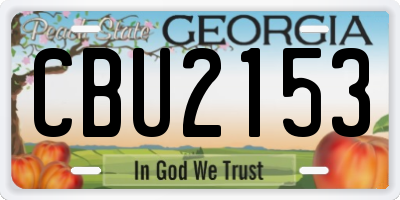 GA license plate CBU2153