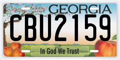 GA license plate CBU2159