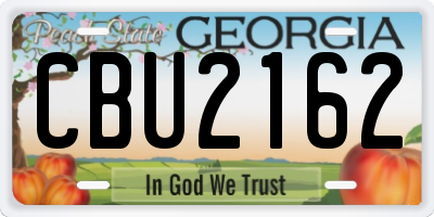 GA license plate CBU2162