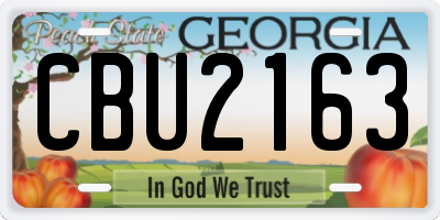 GA license plate CBU2163