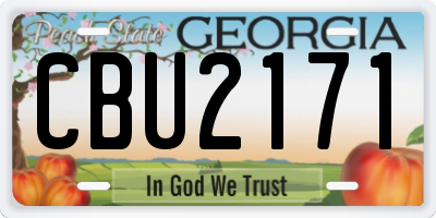 GA license plate CBU2171