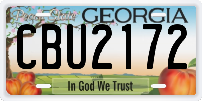 GA license plate CBU2172