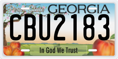 GA license plate CBU2183