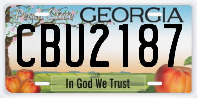 GA license plate CBU2187