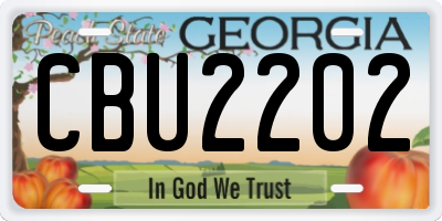 GA license plate CBU2202