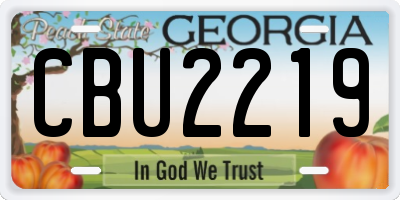 GA license plate CBU2219