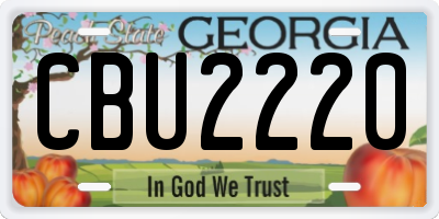 GA license plate CBU2220