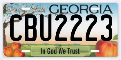 GA license plate CBU2223