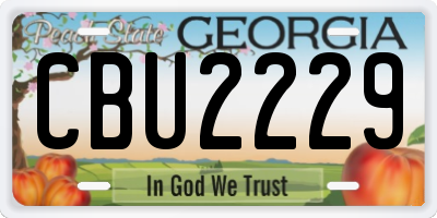 GA license plate CBU2229