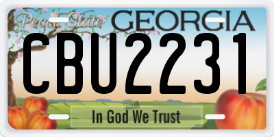 GA license plate CBU2231