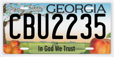 GA license plate CBU2235